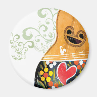 Många symboler för Portugal - portugisiska Guitar Magnet