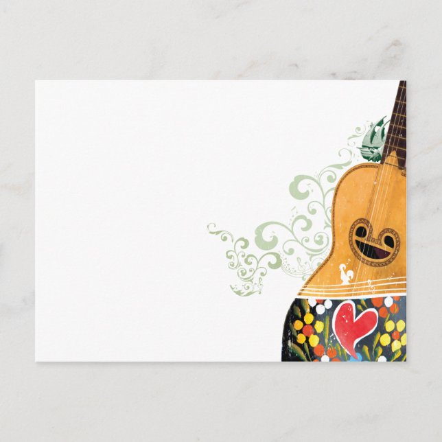 Många symboler för Portugal - portugisiska Guitar Vykort (Framsida)
