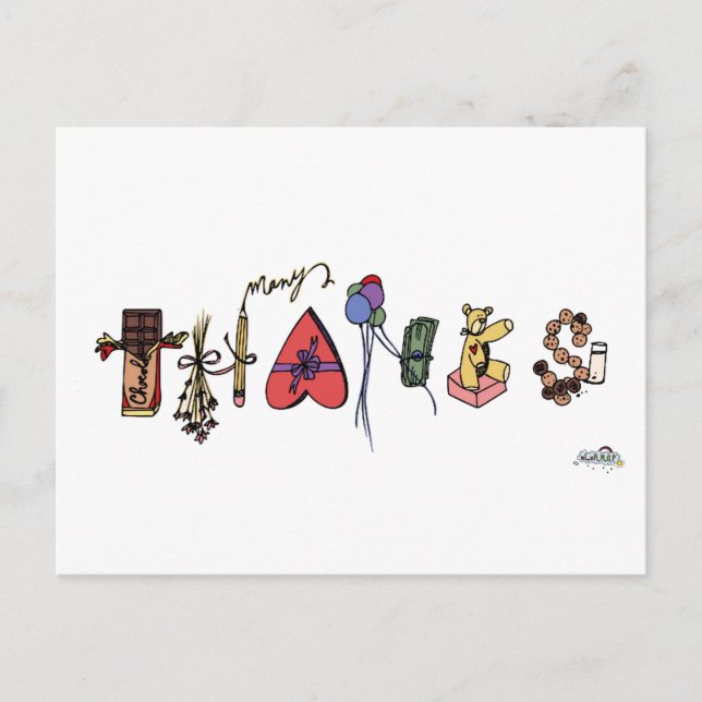 Många tack vykort (Framsida)