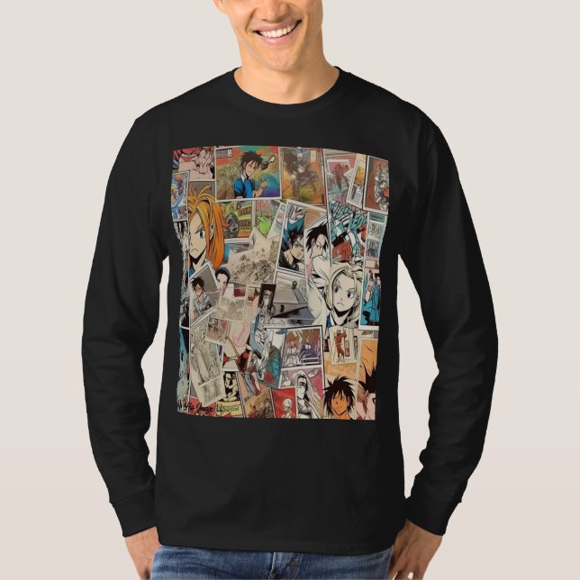Manga Tecknad Strips Universal Långärmad T-Shirt (Framsida)