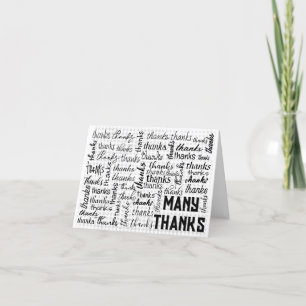 Många THANKS Ord Cloud On Gingham Tack Kort