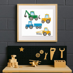 Många Tractor Poster