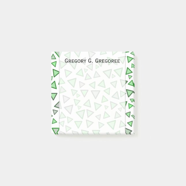 Många trianglar-Färgad Olika Gröntar Post-it Block (Framsida)