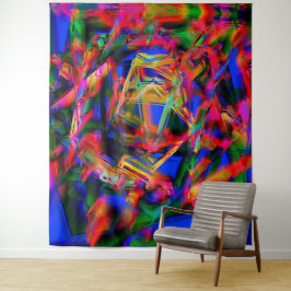 Många tvinnade fyrkanter med färgfulla "penseldrag