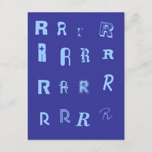 Många Typsnitt. Din Brev. Anpassningsbar Monogram Vykort