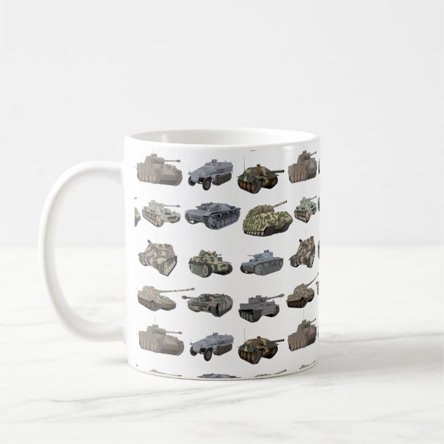 Många Tyska WW2-Tanker Kaffemugg (Vänster)