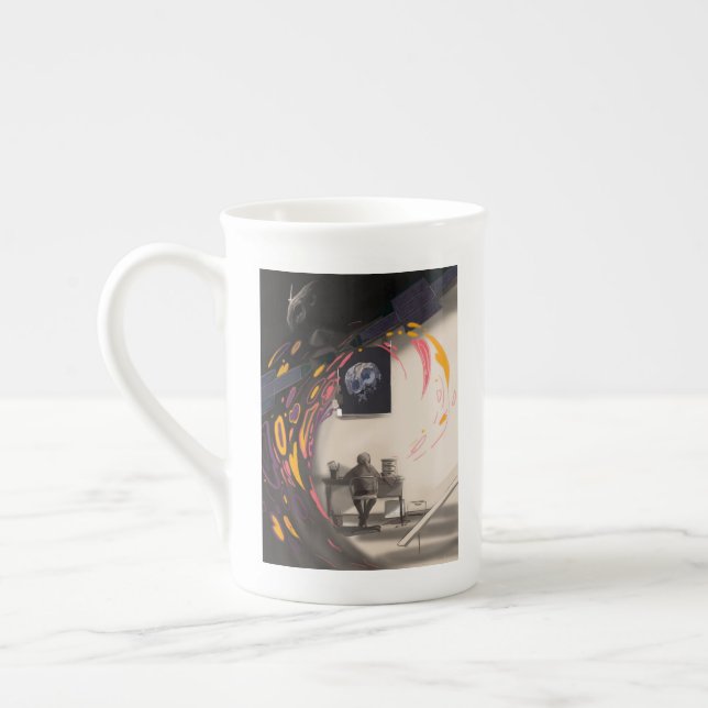 Många varar besvärad muggen benporslin mugg (Vänster)