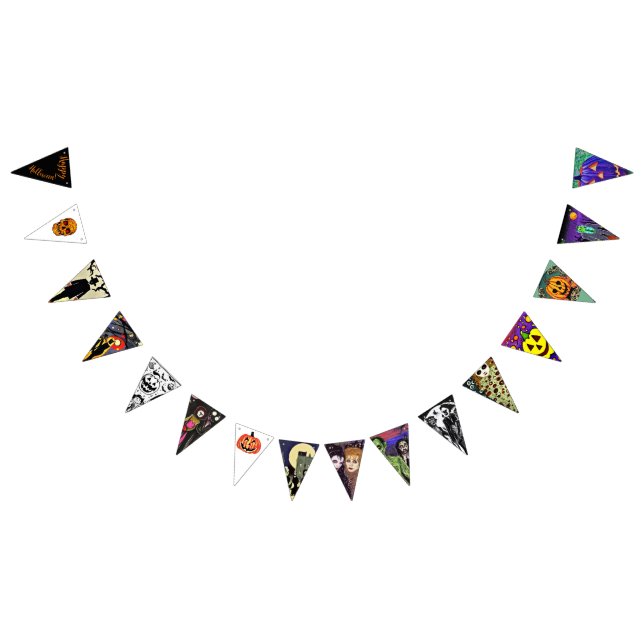 Många varelser för Halloween Vimplar (Alla)