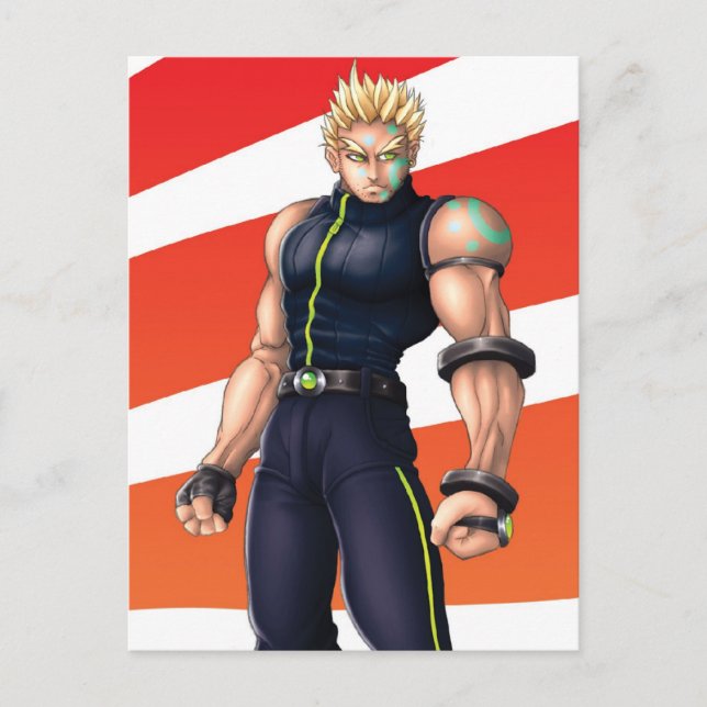 Manga Video Game Hero Vykort (Framsida)