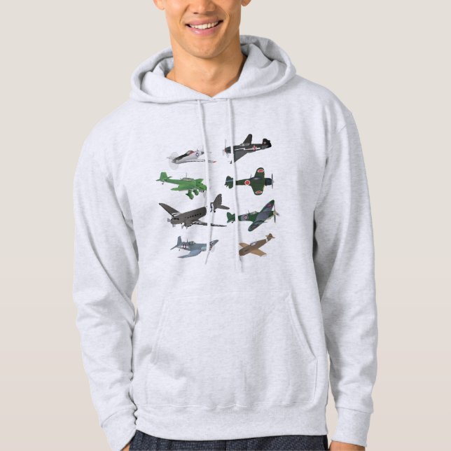 Många WW2-flygplan Hoodie (Framsida)