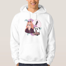 Mangaflicka och panda med benprotes hoodie