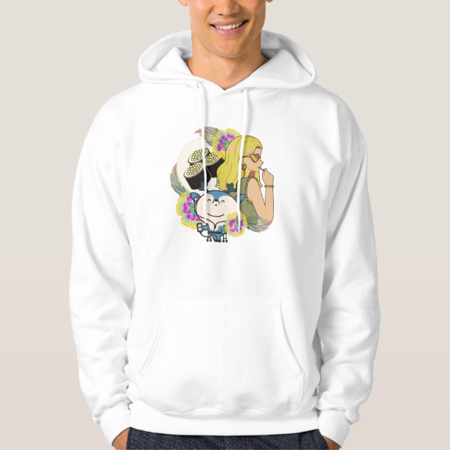 Mangaflicka, sushi och hjort med rollator hoodie (Framsida)