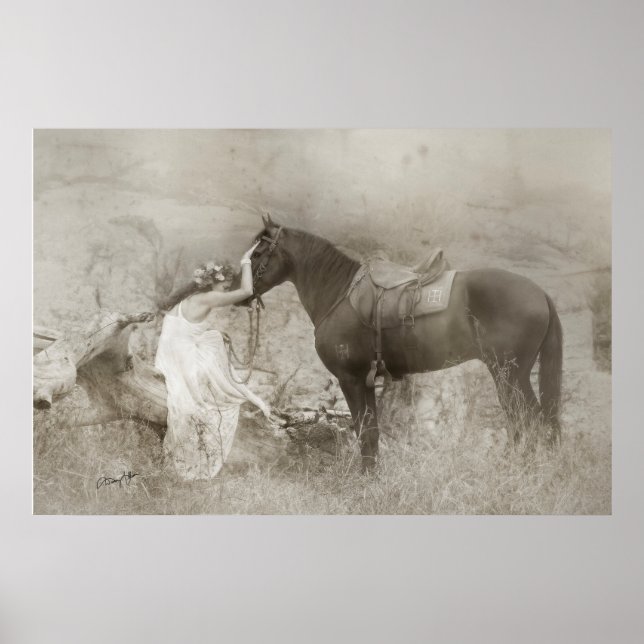 Mangalarga Marchador Stallion och Woman Poster (Framsidan)