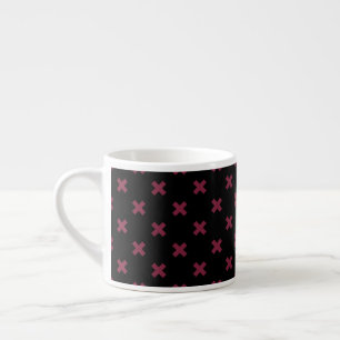 Mångberry kor stygn på svart espressomugg