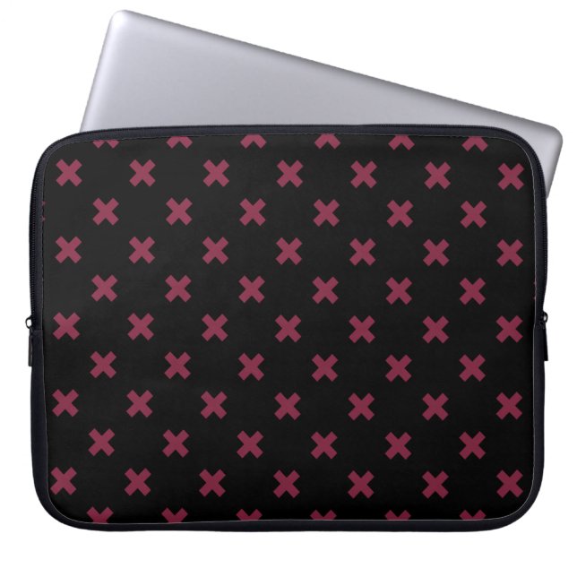 Mångberry kor stygn på svart laptop fodral (Framsidan)