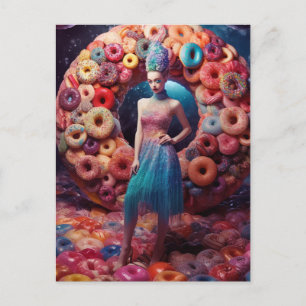 Mängd Donuts Mode-modell Vykort