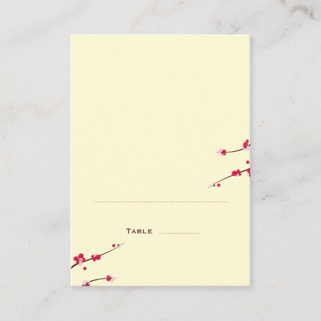 Mängda monteringskort för Cherry Blommar Placeringskort (Framsida)