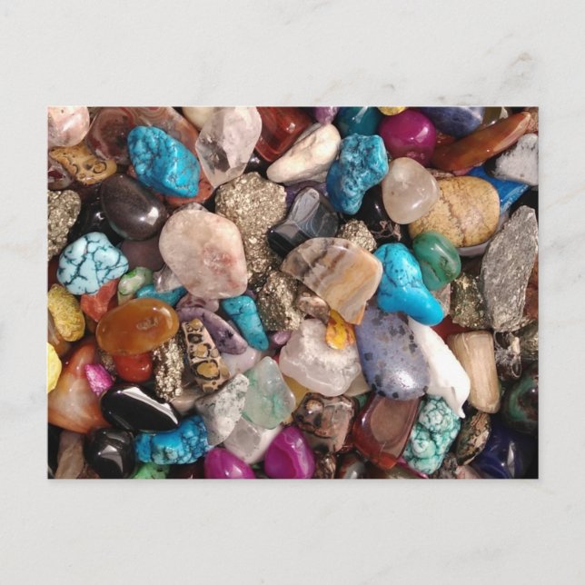 Mängder av färglöst, ointressant polerat Sten Vykort (Framsida)