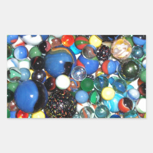 Mängder av Marbles Rektangulärt Klistermärke