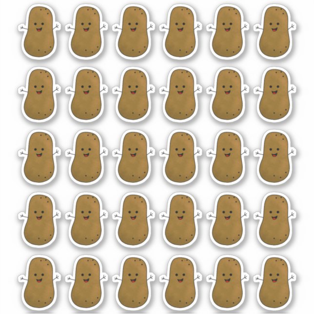 Mängder av potatismärke Lycklig Klistermärken (Framsida)