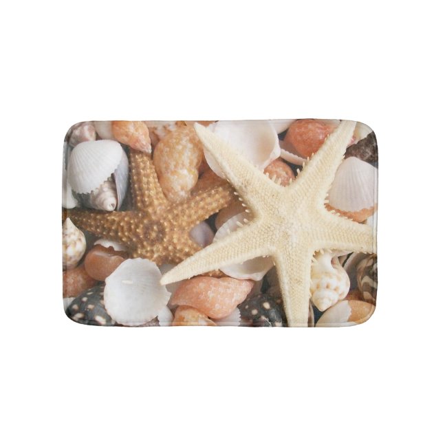 Mängder av Seashells, Starfish Badrumsmatta (Framsidan)
