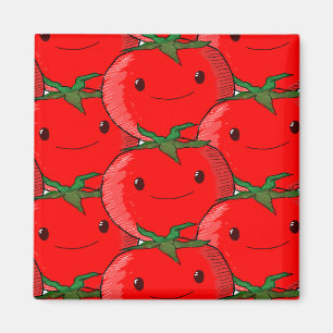 Mängder av Tomato Cute Mönster Teckning Magnet