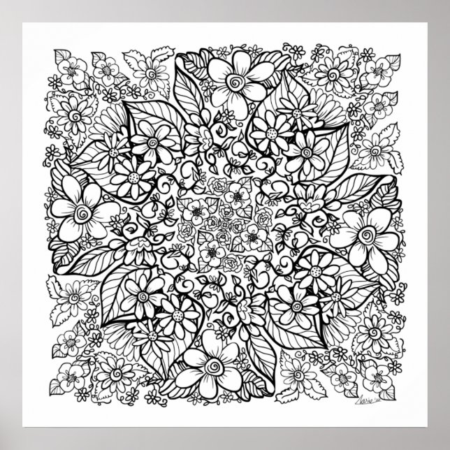 Mängder blommor Färg Poster (Framsidan)