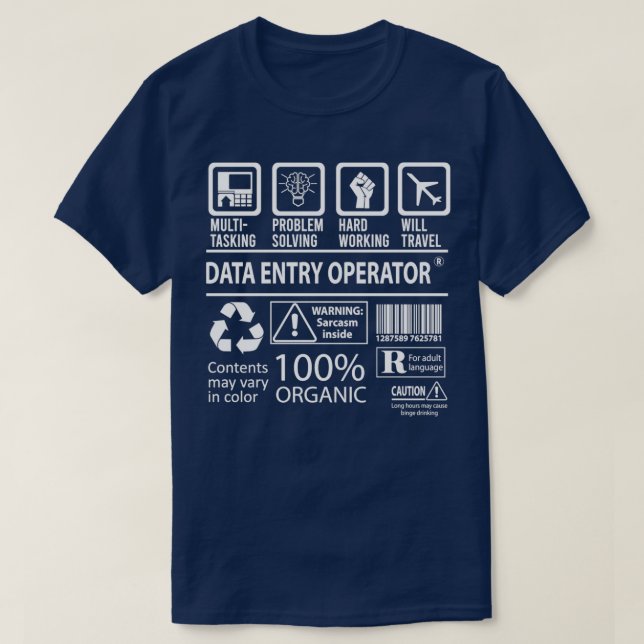 Mängdobjekt för datapuntoperatör för multitasking  t shirt (Design framsida)