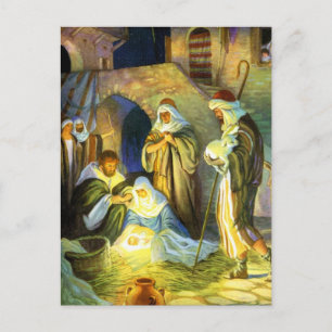 Manger Jesus vykort jul