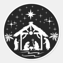 Manger och Inn Runt Klistermärke