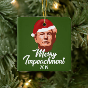 MÅNGFALD 2019 TRUMP SANTA HAT JULGRANSPRYDNAD KERAMIK