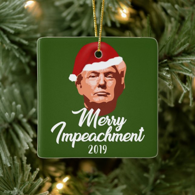MÅNGFALD 2019 TRUMP SANTA HAT JULGRANSPRYDNAD KERAMIK (Träd)