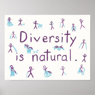 "Mångfald är naturligt" Poster Stick figur