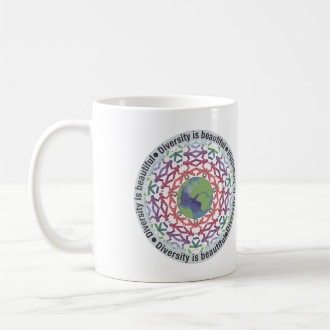 Mångfald är vackert kaffemugg (Vänster)
