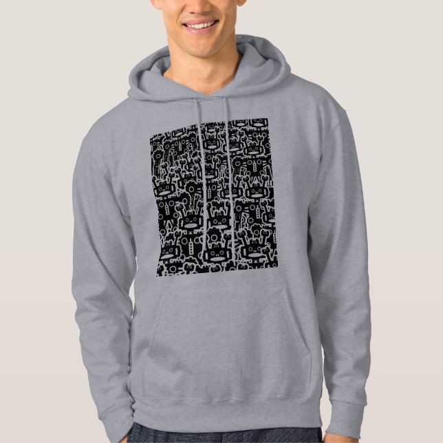 Mångfald av robotar - Anpassad Hoodie (Framsida)