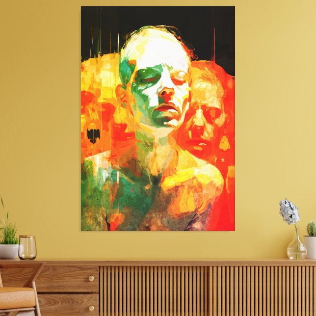 Mångfald av sinne Abstrakt emotionell porträtt Canvastryck (Insitu (Vardagsrum))