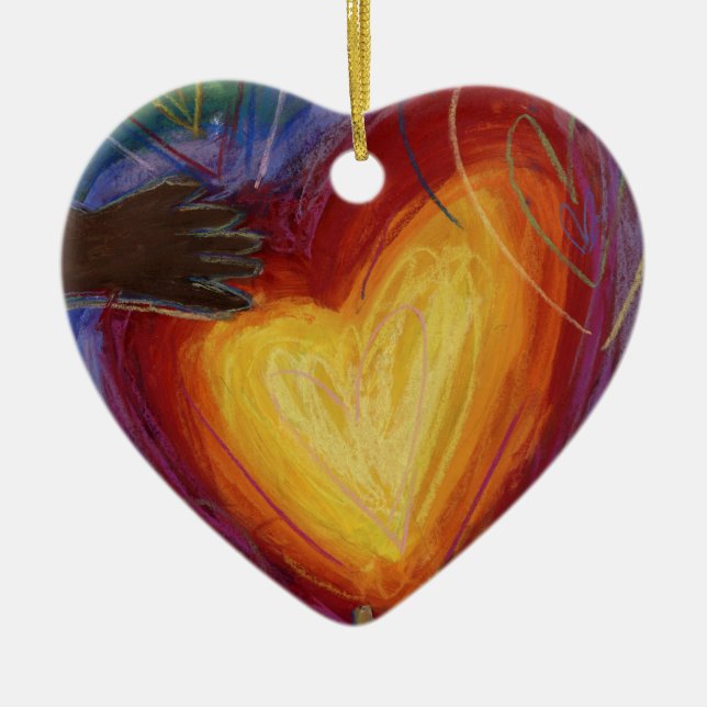 Mångfald DEI Hearts Helgdag Kärlek Gift Ornament (Framsidan)