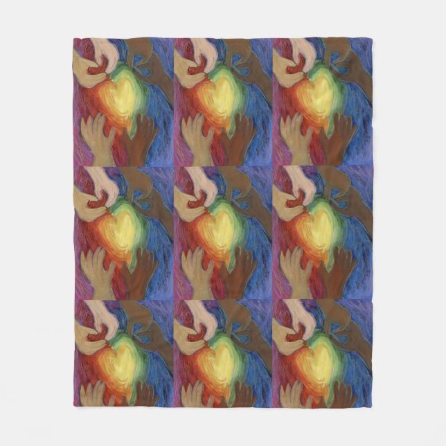 Mångfald, eget kapital, inkluderande Ull Throw Bla Fleecefilt (Framsidan)