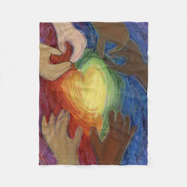 Mångfald, eget kapital, inkluderande Ull Throw Bla Fleecefilt (Framsidan)