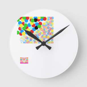Mångfald i Färg Wall Art Rund Klocka