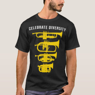 Mångfald i firas Den fantastiska trumpet flugelhor T Shirt