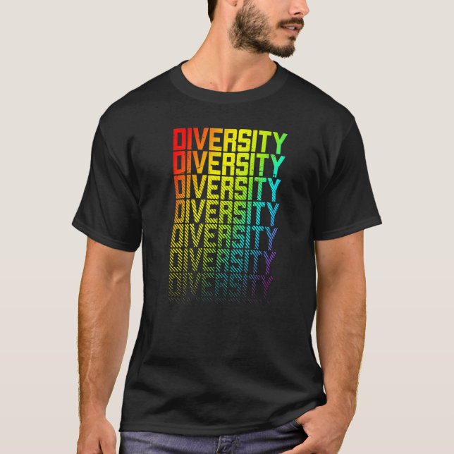 Mångfald Lgbtq+ Regnbåge Tona Gay pride T Shirt (Framsida)