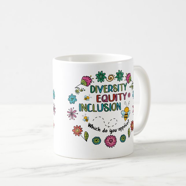 Mångfald Likhet Inkludering Kaffemugg (Framsida höger)