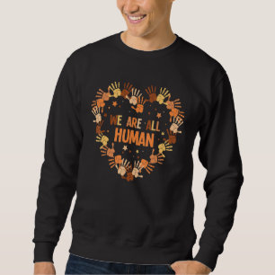 Mångfald Melanin Skin Tone Hhand Heart Vi alla Lång Ärmad Tröja