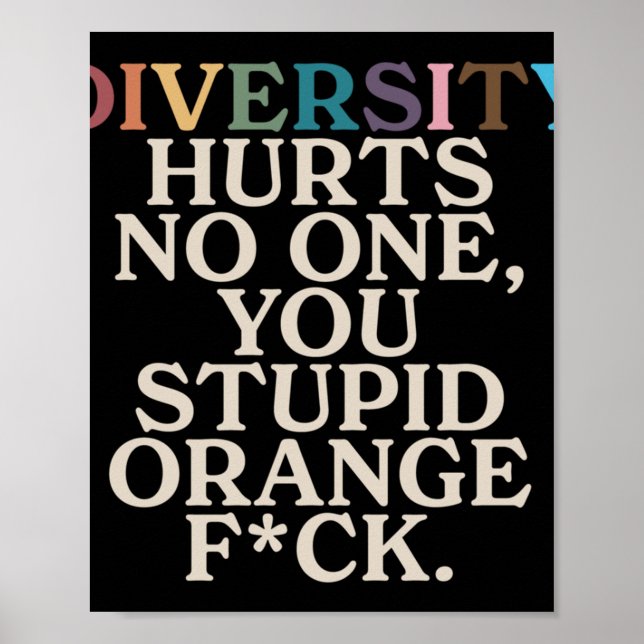 Mångfald Ontr dig Orange Fck Funny Slogan Poster (Framsidan)