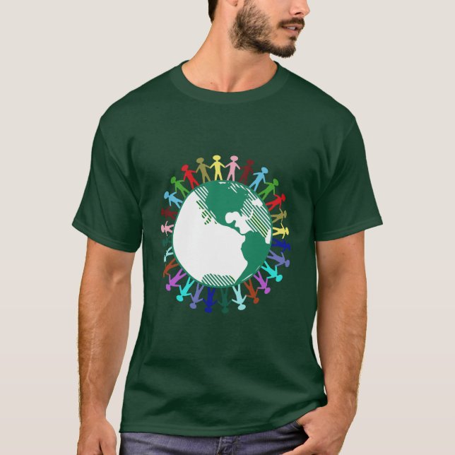 Mångfald Värld runt T Shirt (Framsida)
