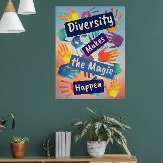 Mångfalden gör att Magic Happen Social Justice Poster