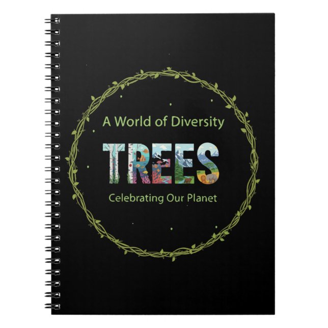 Mångfaldens Värld TRÄD | Fira Vår Planet Anteckningsbok (Framsidan)