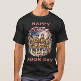 Mångfaldiga brandmän patriotiska Labor Day-hjältar T Shirt