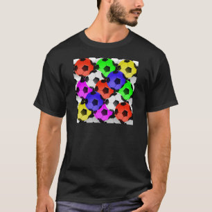 Mångfärgad amerikanfotboll eller fotboll t shirt